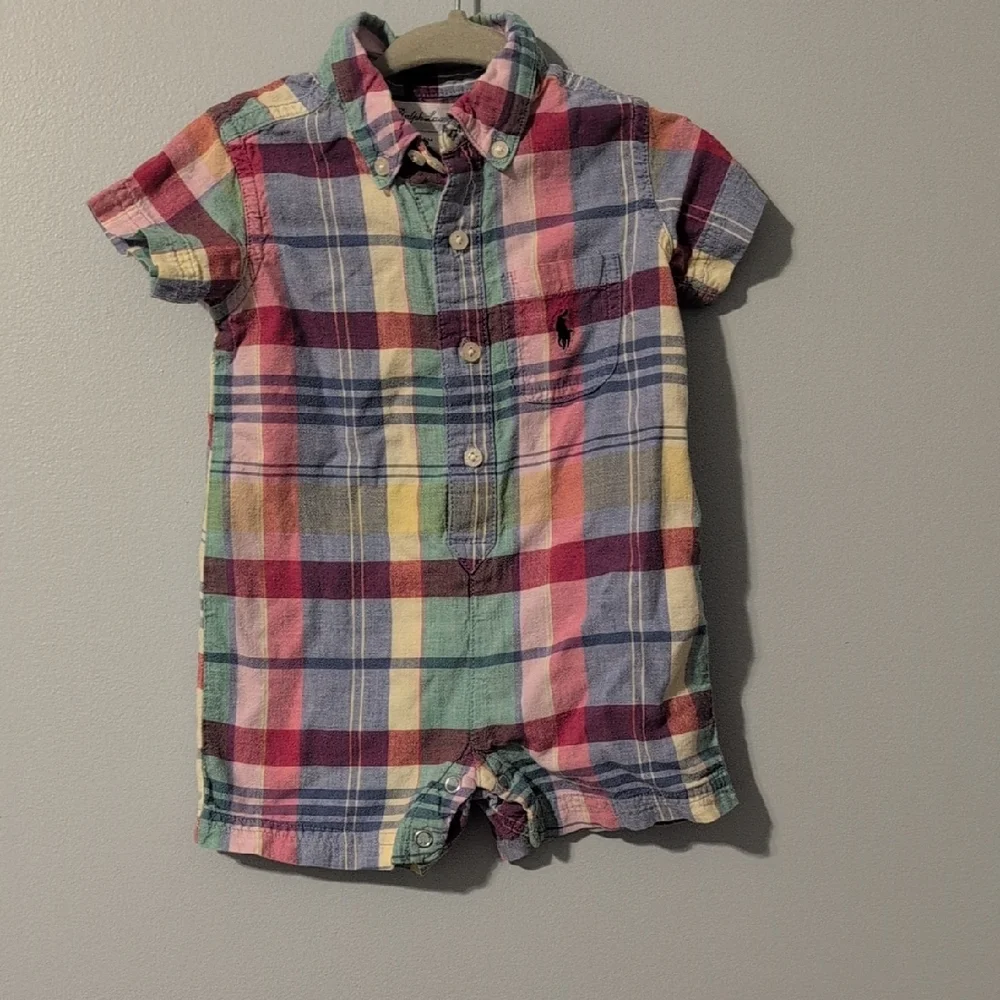 Ralph Lauren Plaid Multicolor Romper - Picture 1 of 3